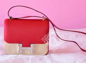 Hermes Rouge Casaque Red Epsom Constance MM 24/25 Handbag