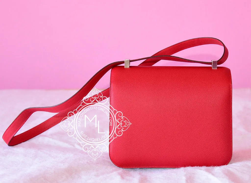 Hermes Rouge Casaque Red Epsom Constance MM 24/25 Handbag