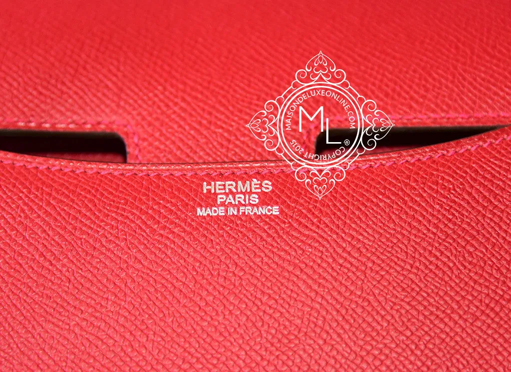 Hermes Rouge Casaque Red Epsom Constance MM 24/25 Handbag