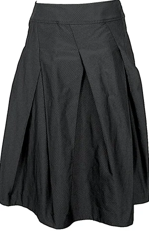 HIROKO KOSHINO JAPAN. HIROKO BIS. Black Block Checker Tuck Design Skirt