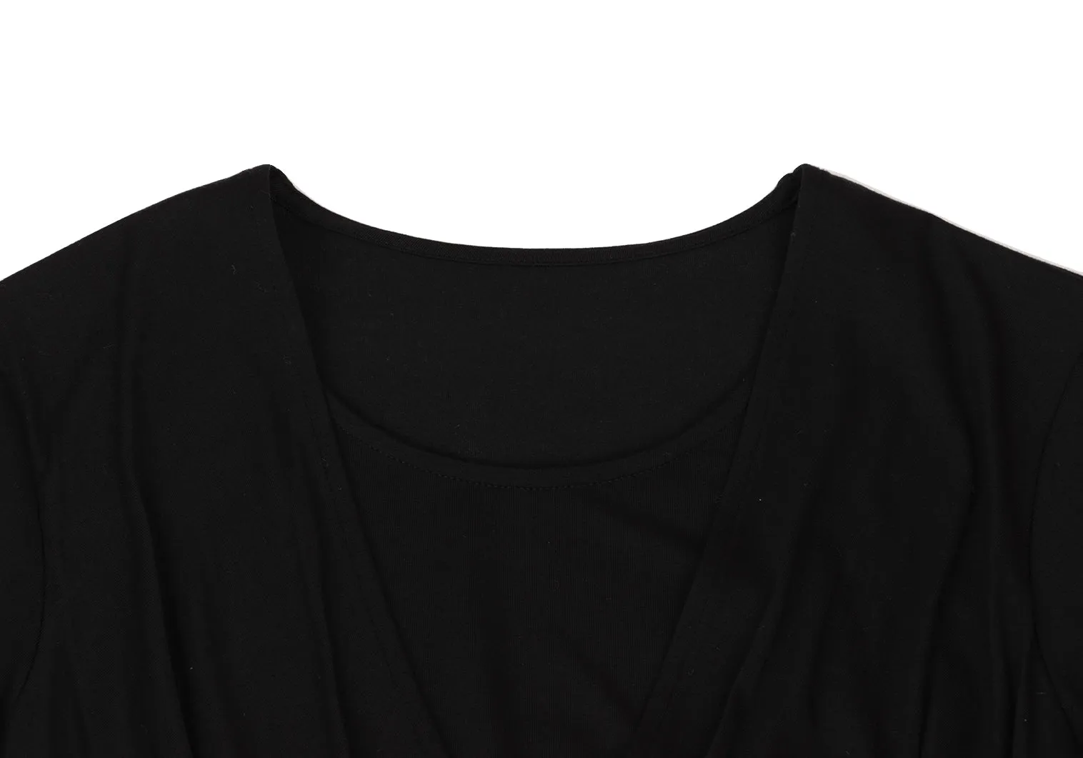 HIROKO KOSHINO JAPAN. HIROKO BIS Black, Ivory Printed Crepe Chiffon Switching Dress