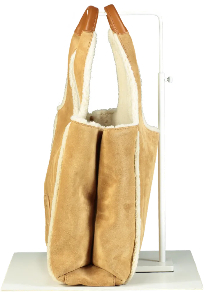 Hogan Tan H-bag suede tote bag