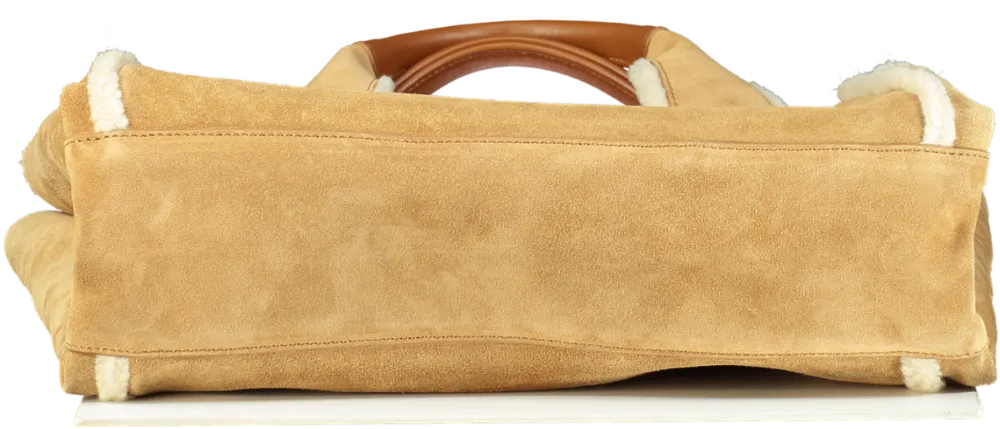 Hogan Tan H-bag suede tote bag