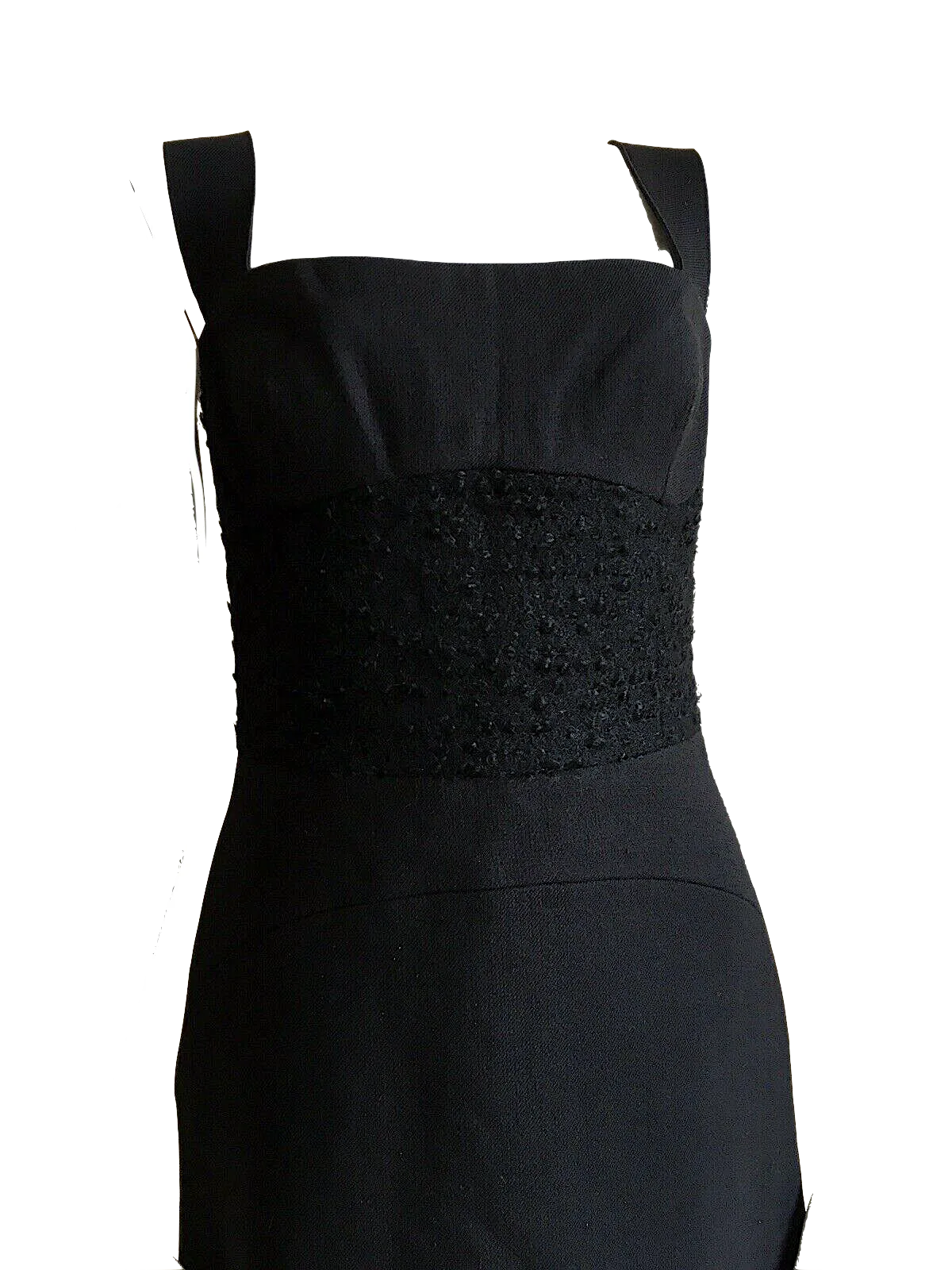Iceberg Italy. Black Wool Corset Cocktail Dress