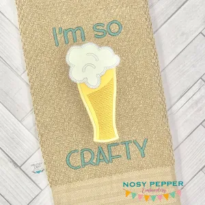 I'm So Crafty applique machine embroidery design (4 sizes included) DIGITAL DOWNLOAD