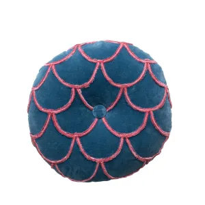 Indigo Waves Velvet Pillow