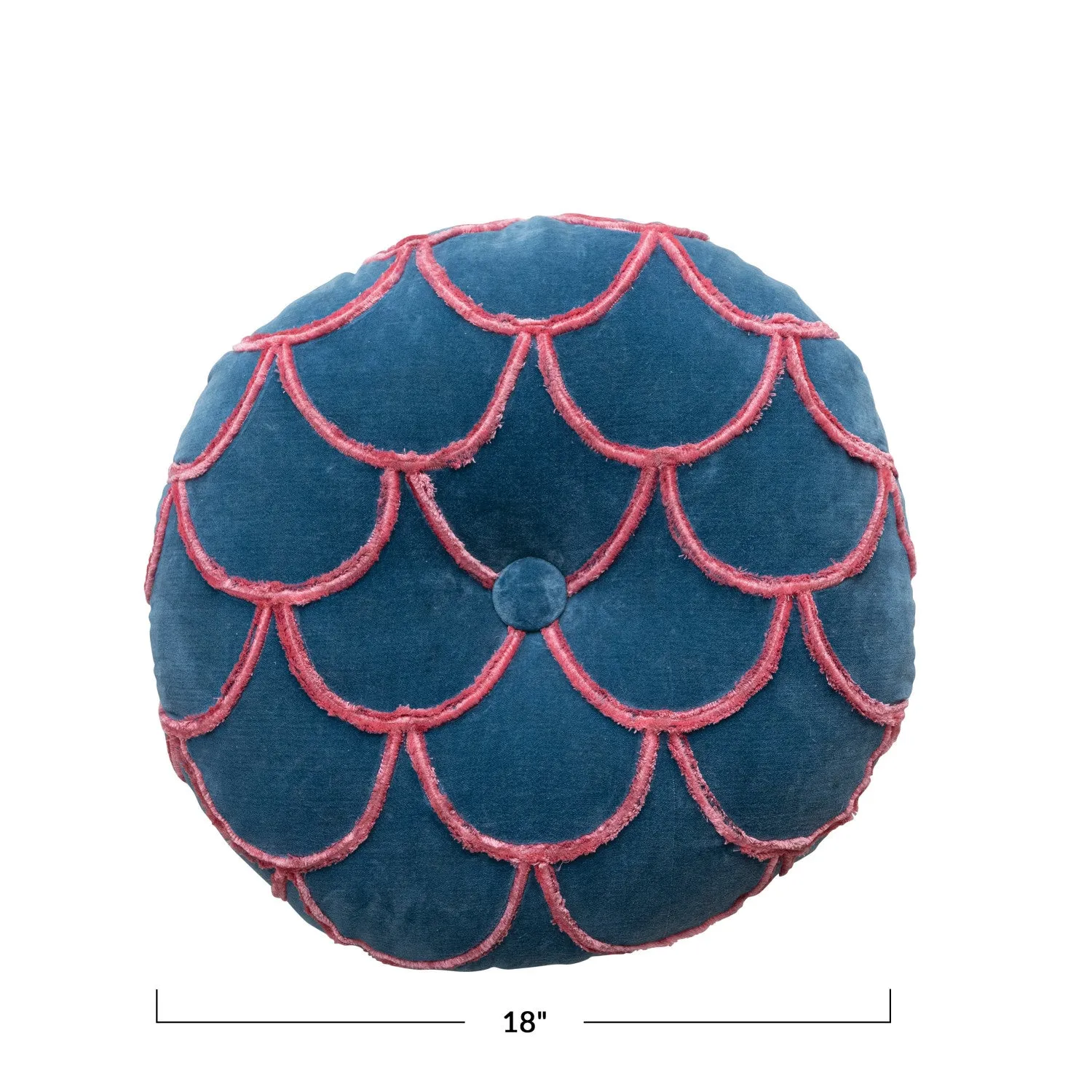 Indigo Waves Velvet Pillow