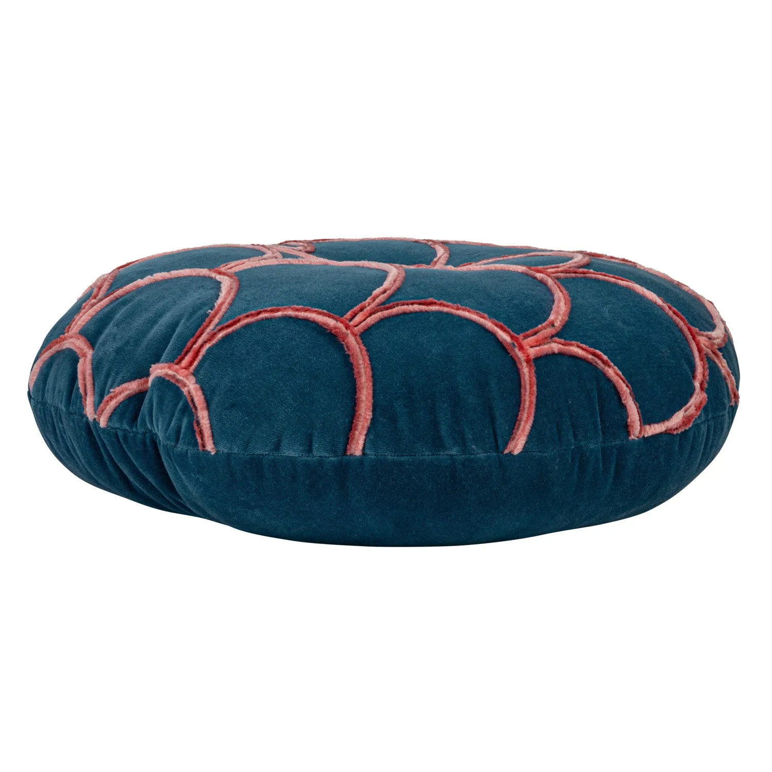 Indigo Waves Velvet Pillow