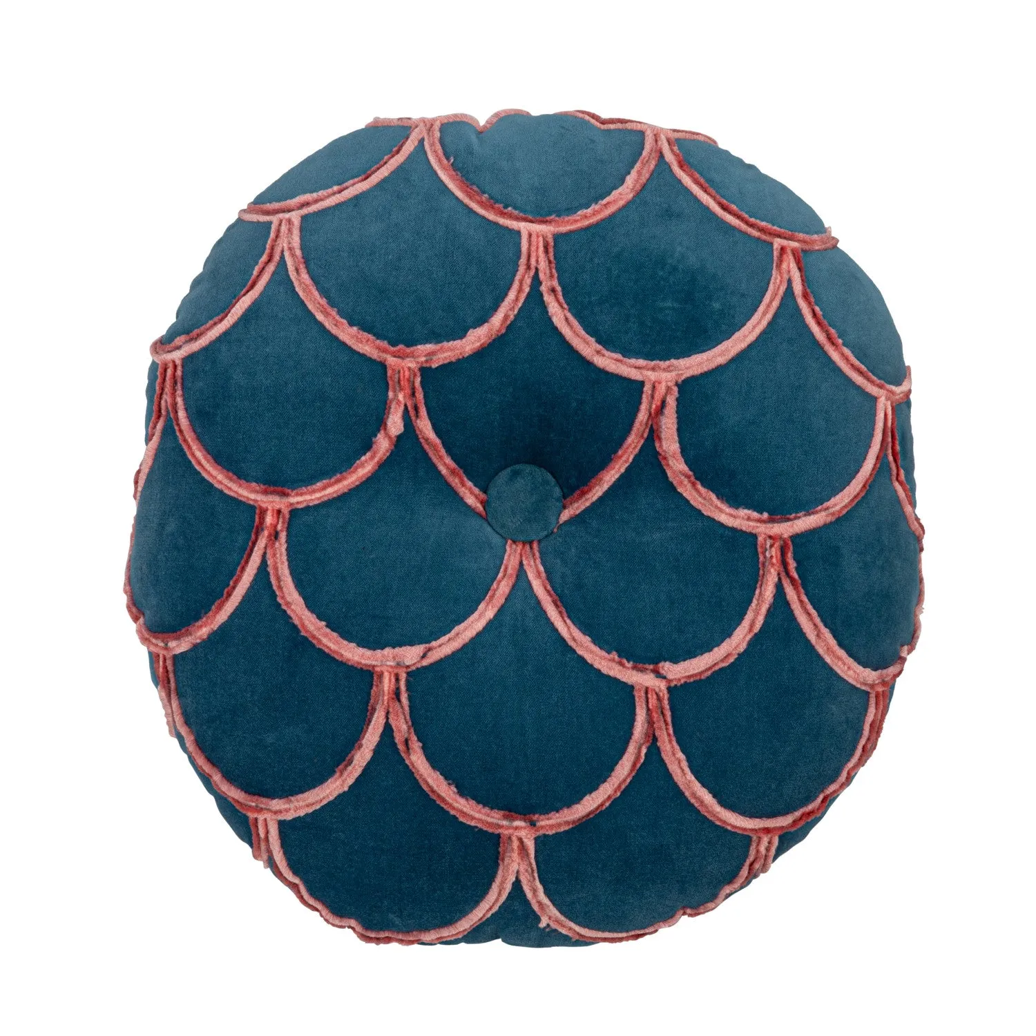 Indigo Waves Velvet Pillow