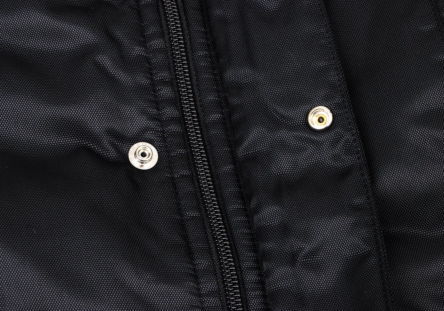ISSEY MIYAKE JAPAN. FINAL HOME. Black Nylon Padded Back Layered Hooded Jacket