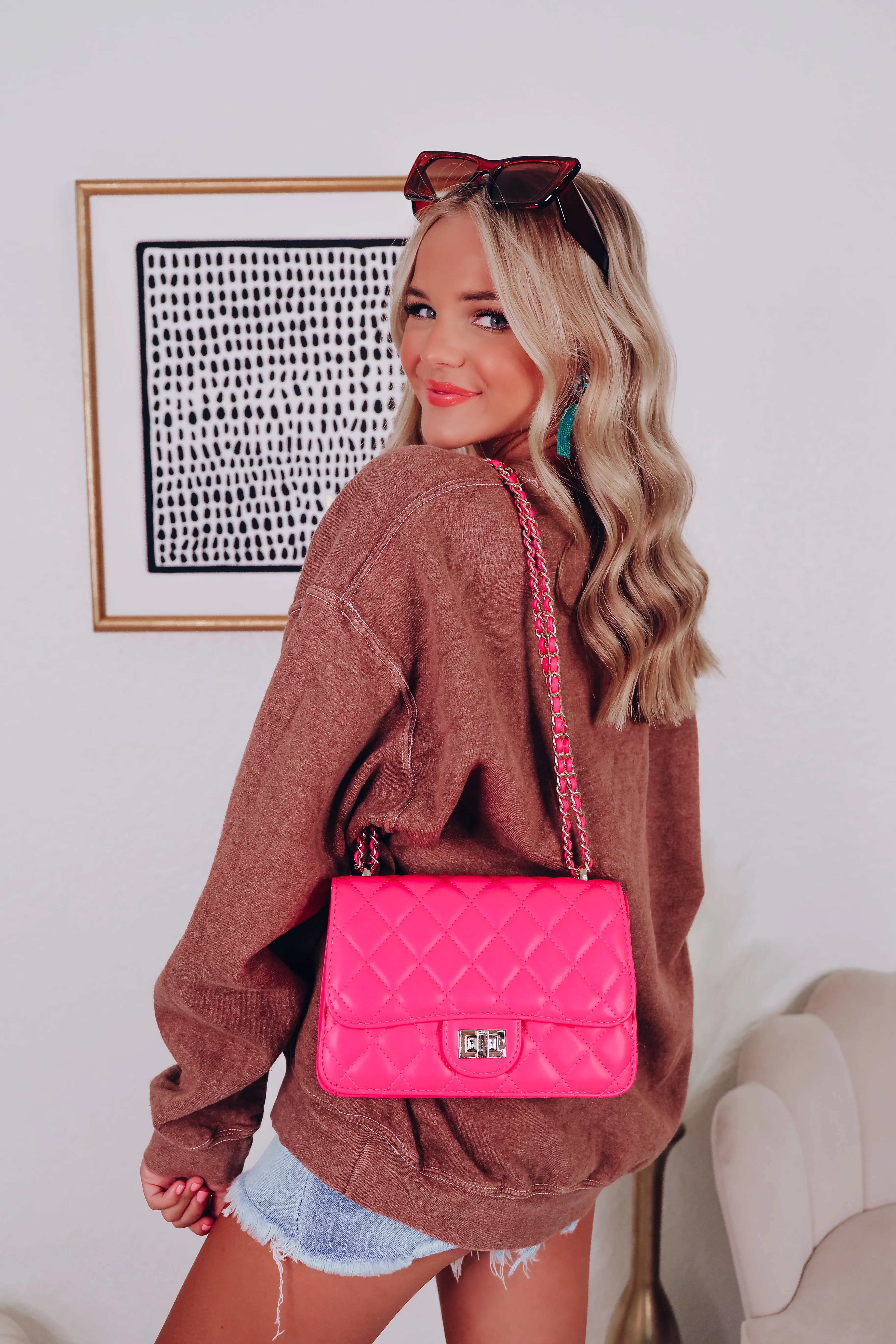 It's Perfect Quilted Crossbody Purse - Pink