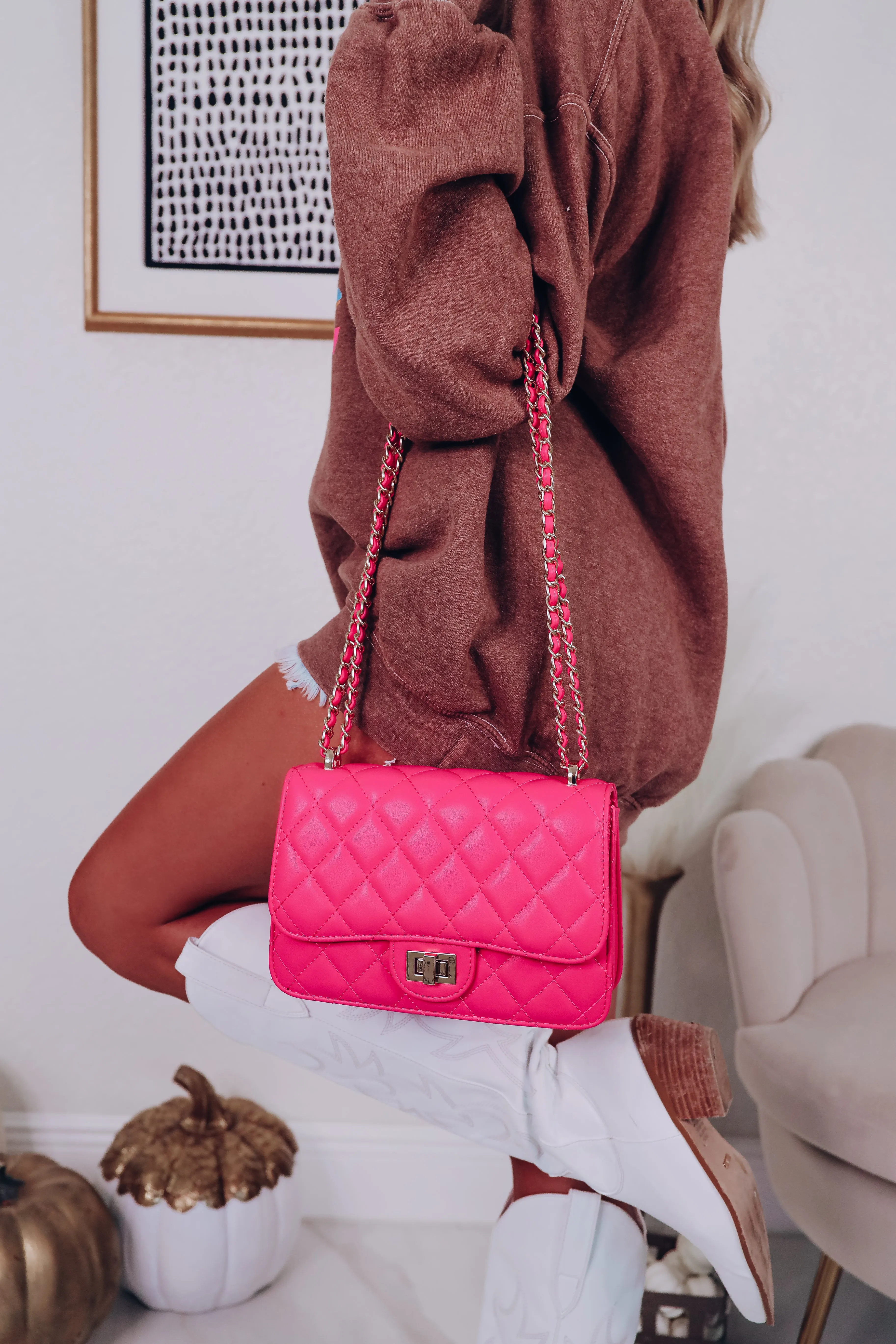 It's Perfect Quilted Crossbody Purse - Pink