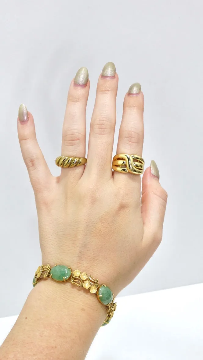 Jade 14k Gold Ornate Bracelet