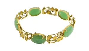 Jade 14k Gold Ornate Bracelet