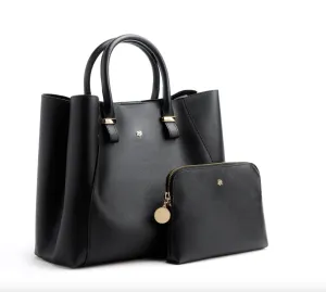 Jane Vegan Leather Handbag | Black