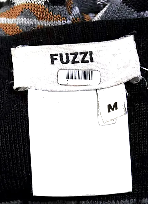Jean-Paul Gaultier. Paris. Fuzzi. Black/Grays Faire Isle Nordique Sweater Dress