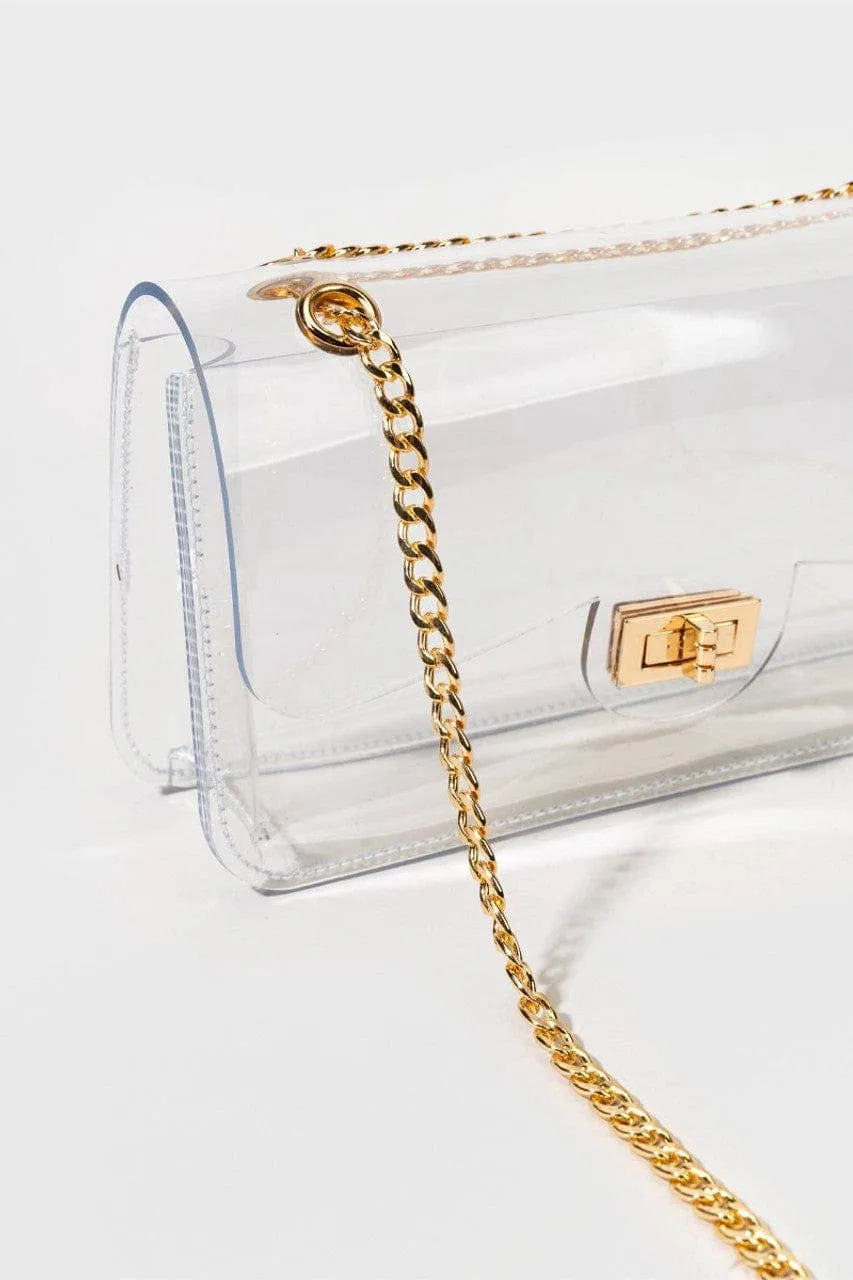 Jessica Clear Crossbody Bag With Chain Strap