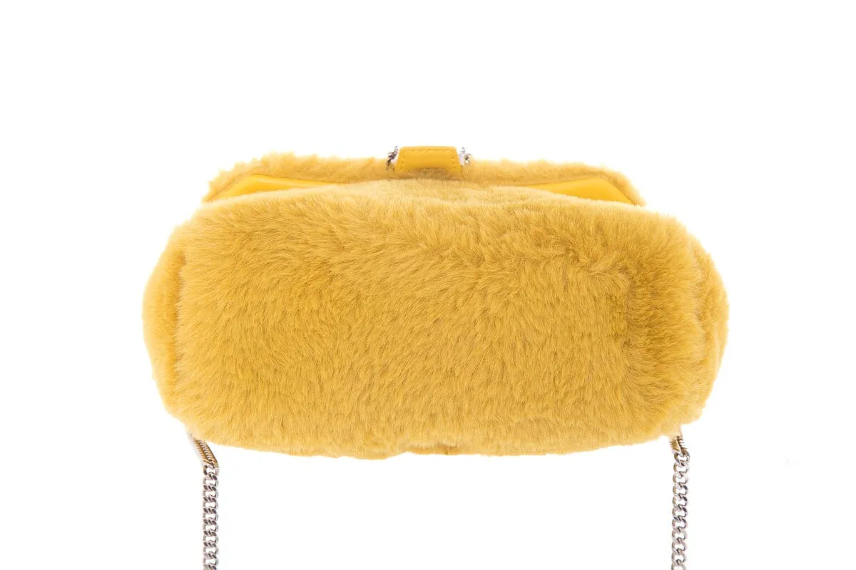 Jimmy Choo MADELINE Yellow Faux Fur Cross-Body
