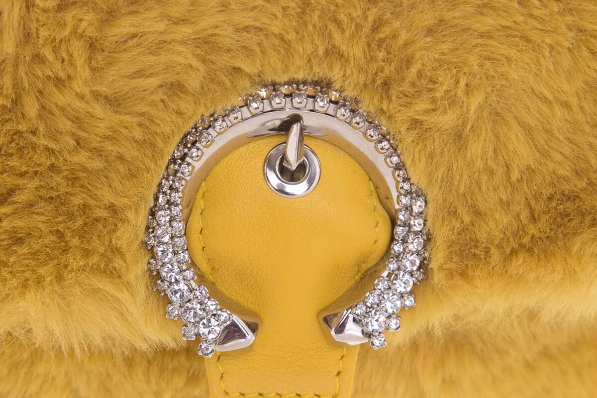Jimmy Choo MADELINE Yellow Faux Fur Cross-Body