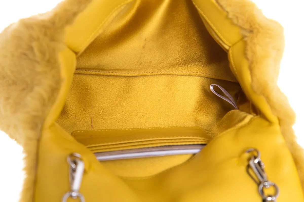 Jimmy Choo MADELINE Yellow Faux Fur Cross-Body