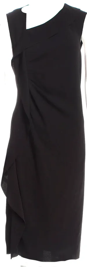 Joseph London. Black Acetate Blend. NEW W/TAGS One-Shoulder Midi Length Dress