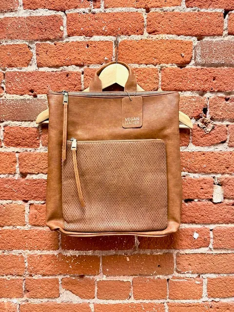 Journee Multi Function Vegan Leather Backpack