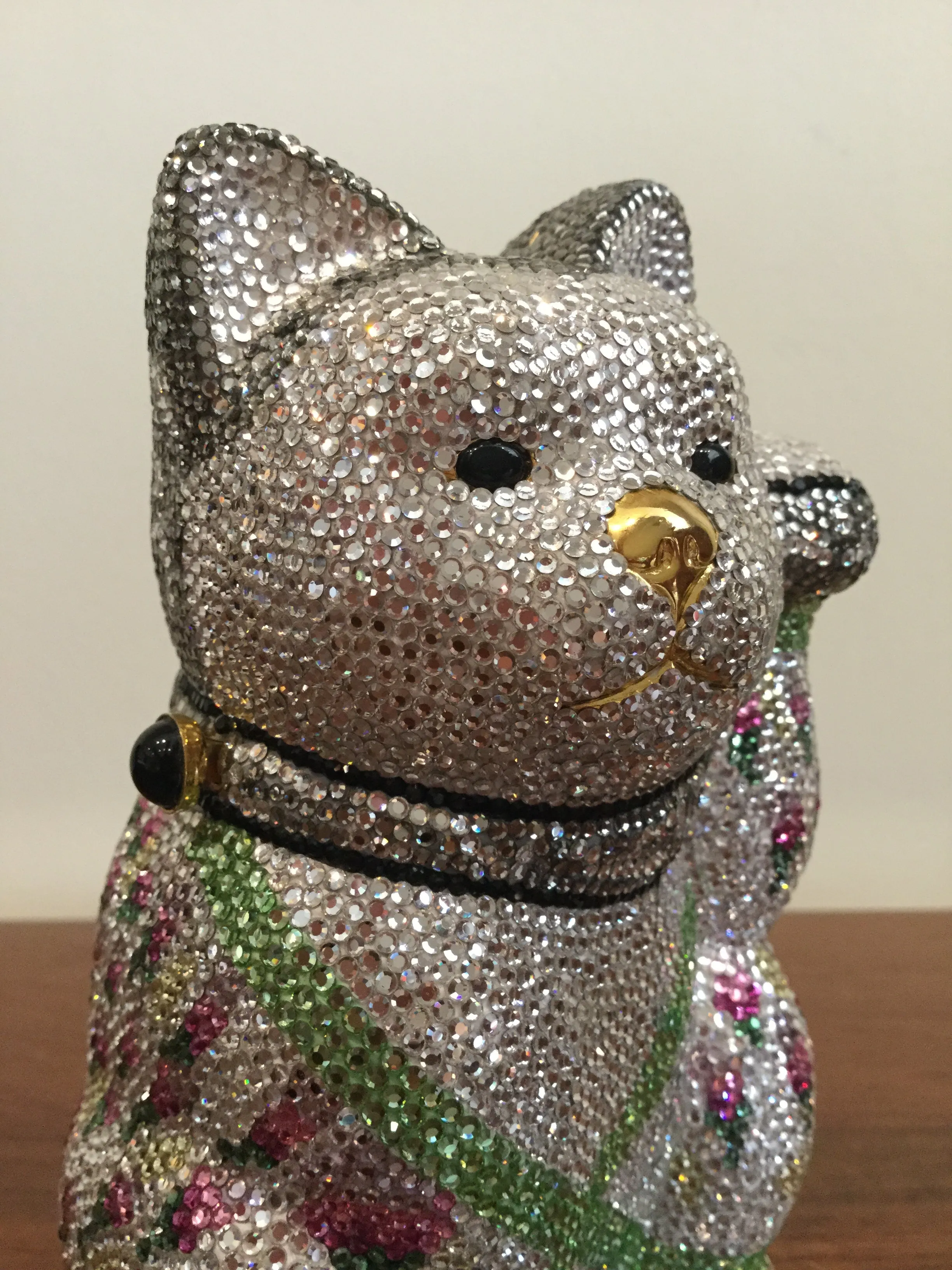Judith Leiber Minaudiere Maneki Neko Waving Cat Bag Purse in Box