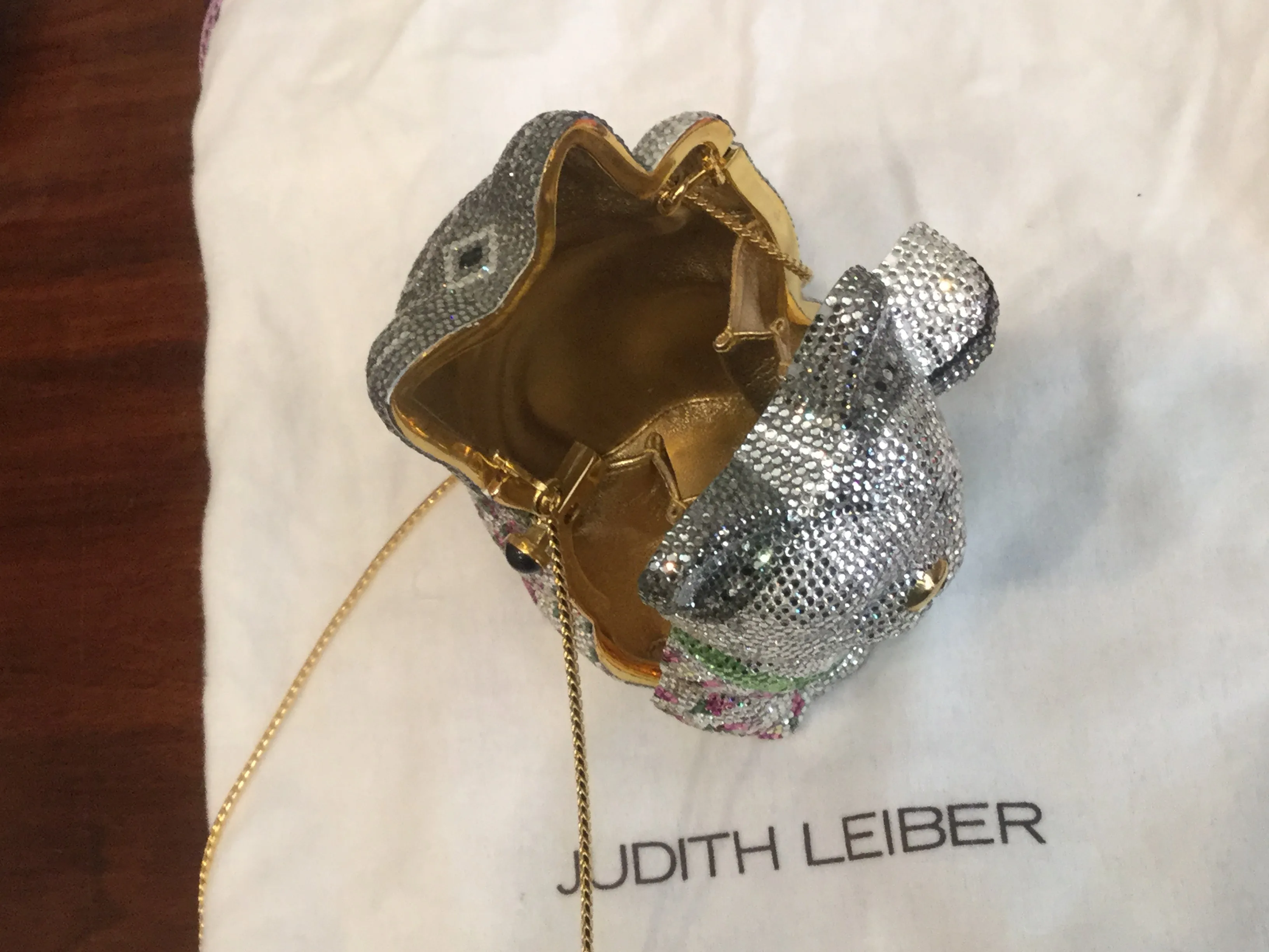 Judith Leiber Minaudiere Maneki Neko Waving Cat Bag Purse in Box