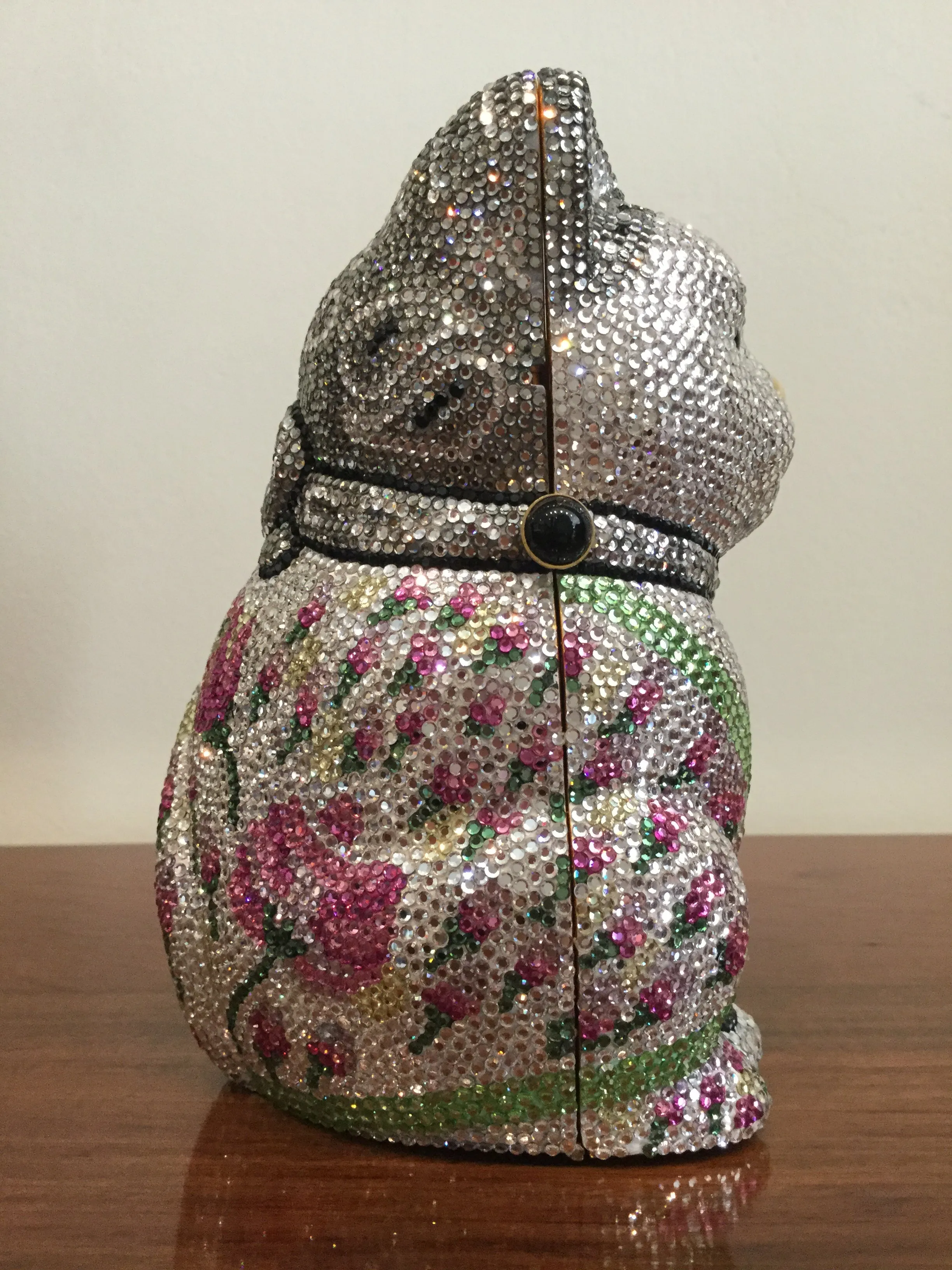 Judith Leiber Minaudiere Maneki Neko Waving Cat Bag Purse in Box
