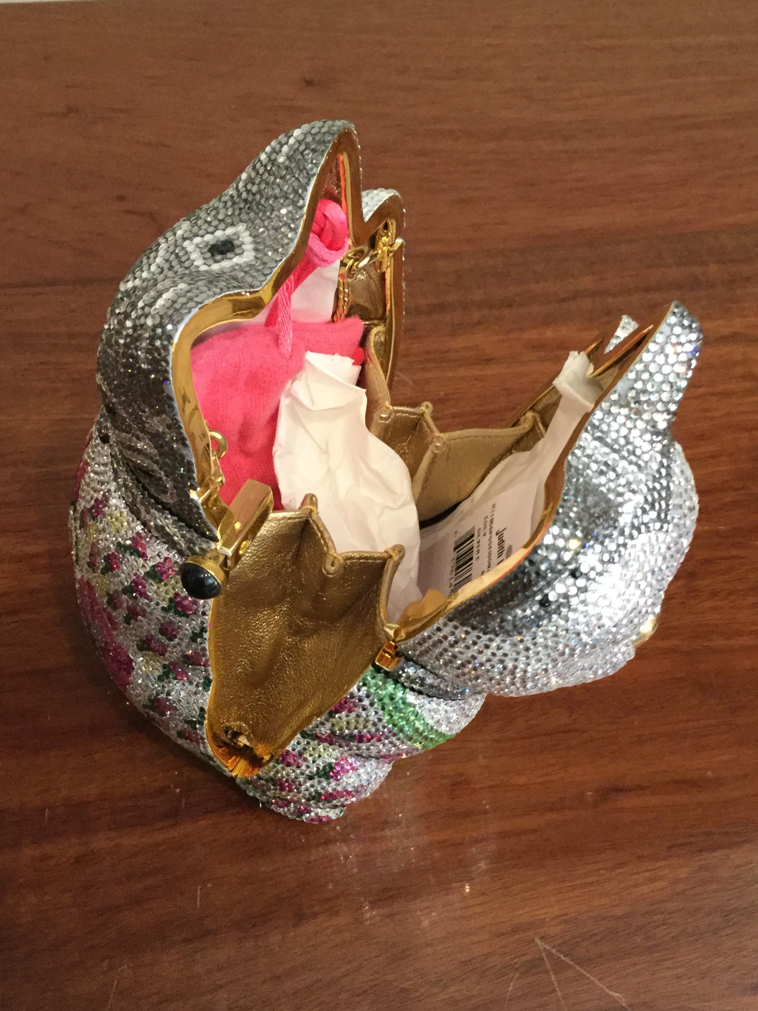 Judith Leiber Minaudiere Maneki Neko Waving Cat Bag Purse in Box