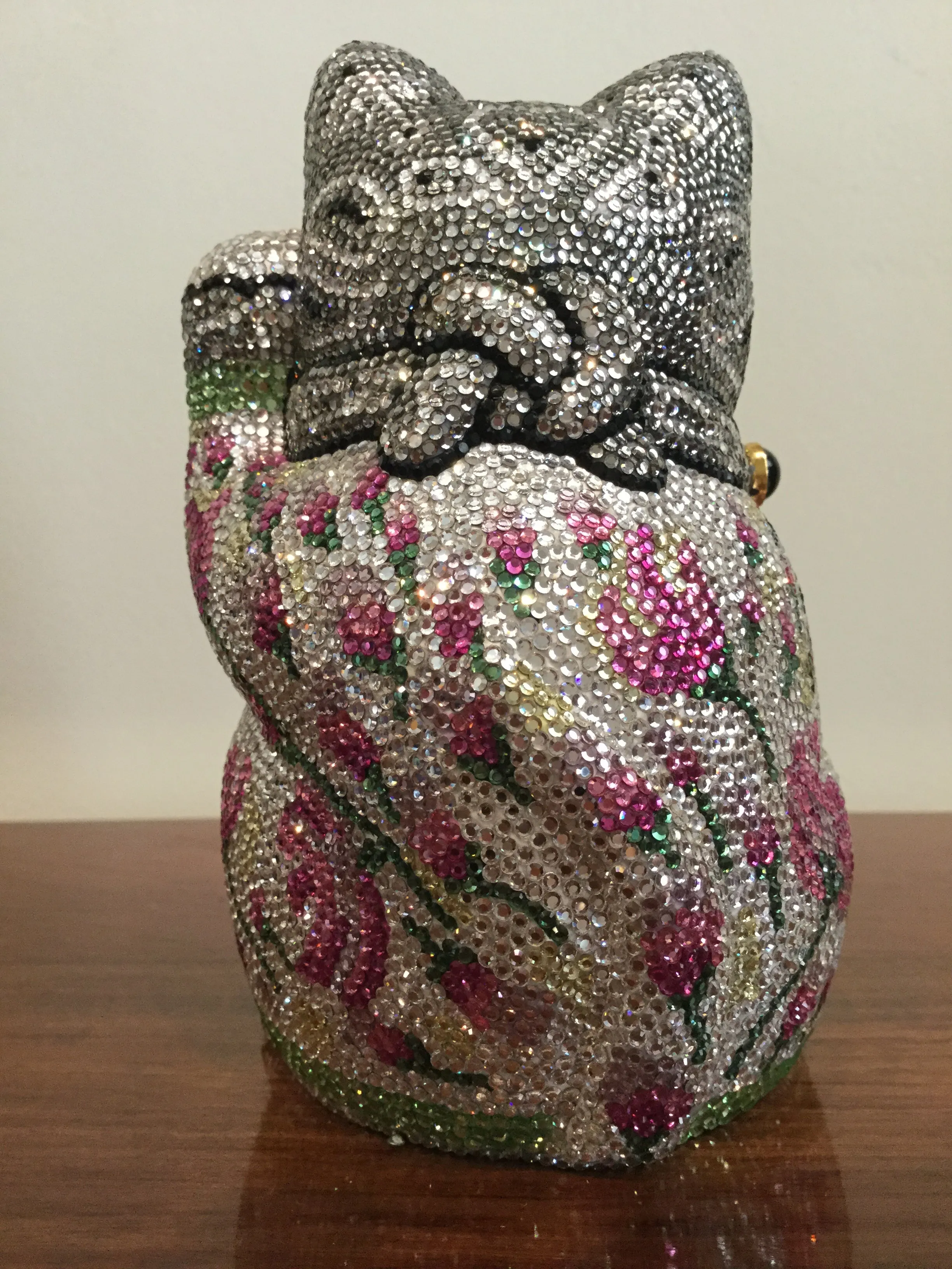 Judith Leiber Minaudiere Maneki Neko Waving Cat Bag Purse in Box
