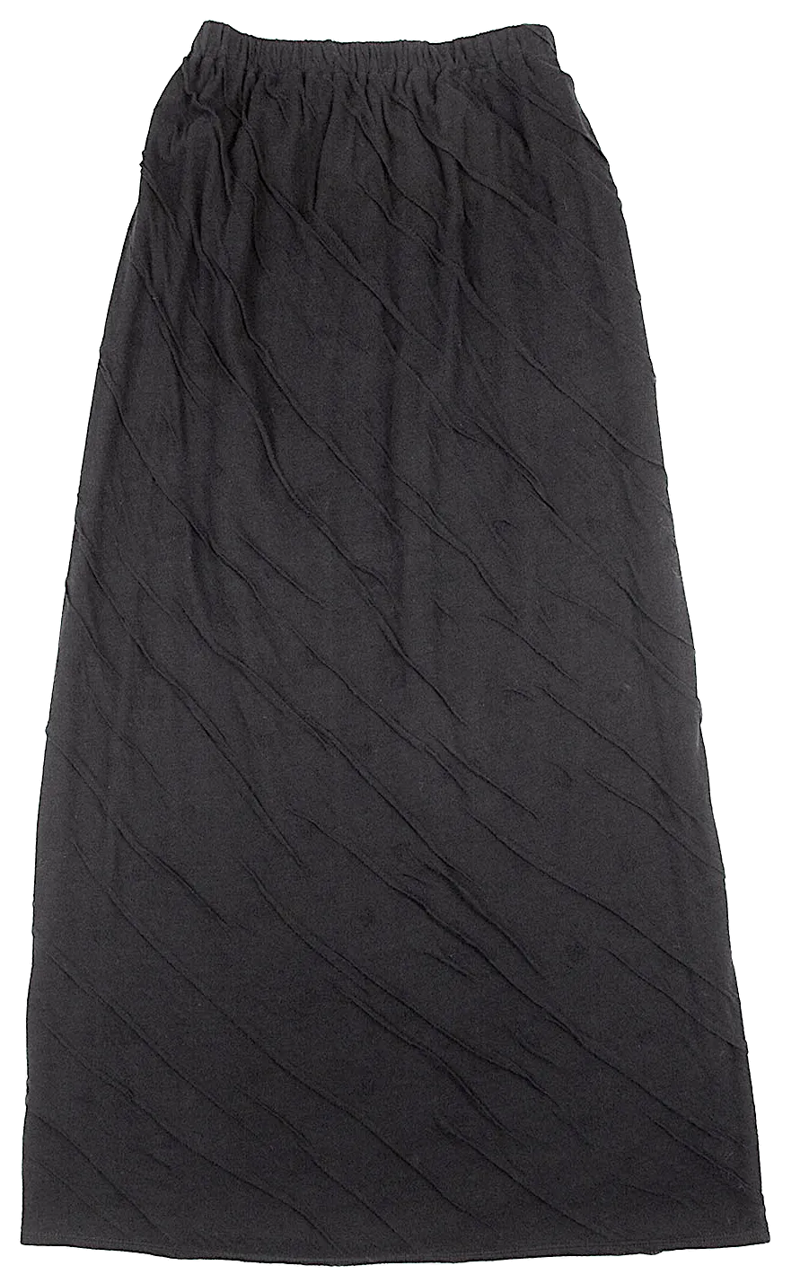 JURGEN LEHL Black Wool Rayon Bias Wrinkled Skirt