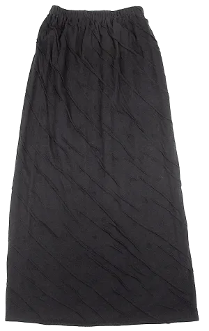 JURGEN LEHL Black Wool Rayon Bias Wrinkled Skirt