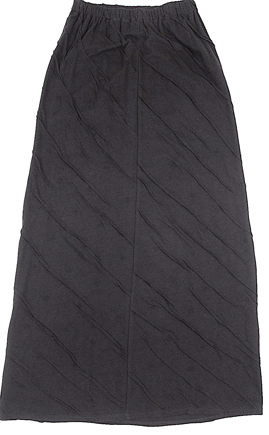 JURGEN LEHL Black Wool Rayon Bias Wrinkled Skirt