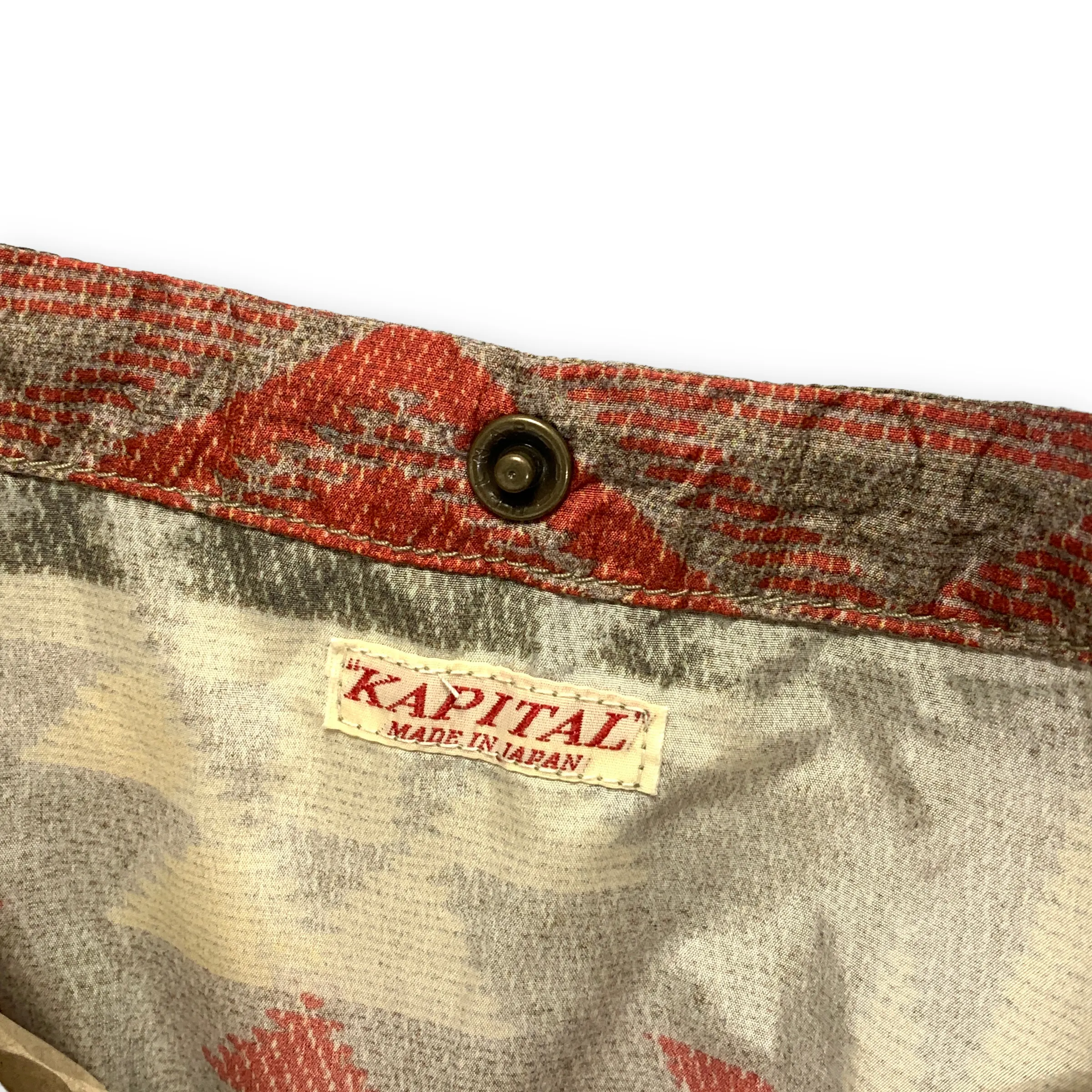 Kapital Nylon Leather Native Print Tote Bag