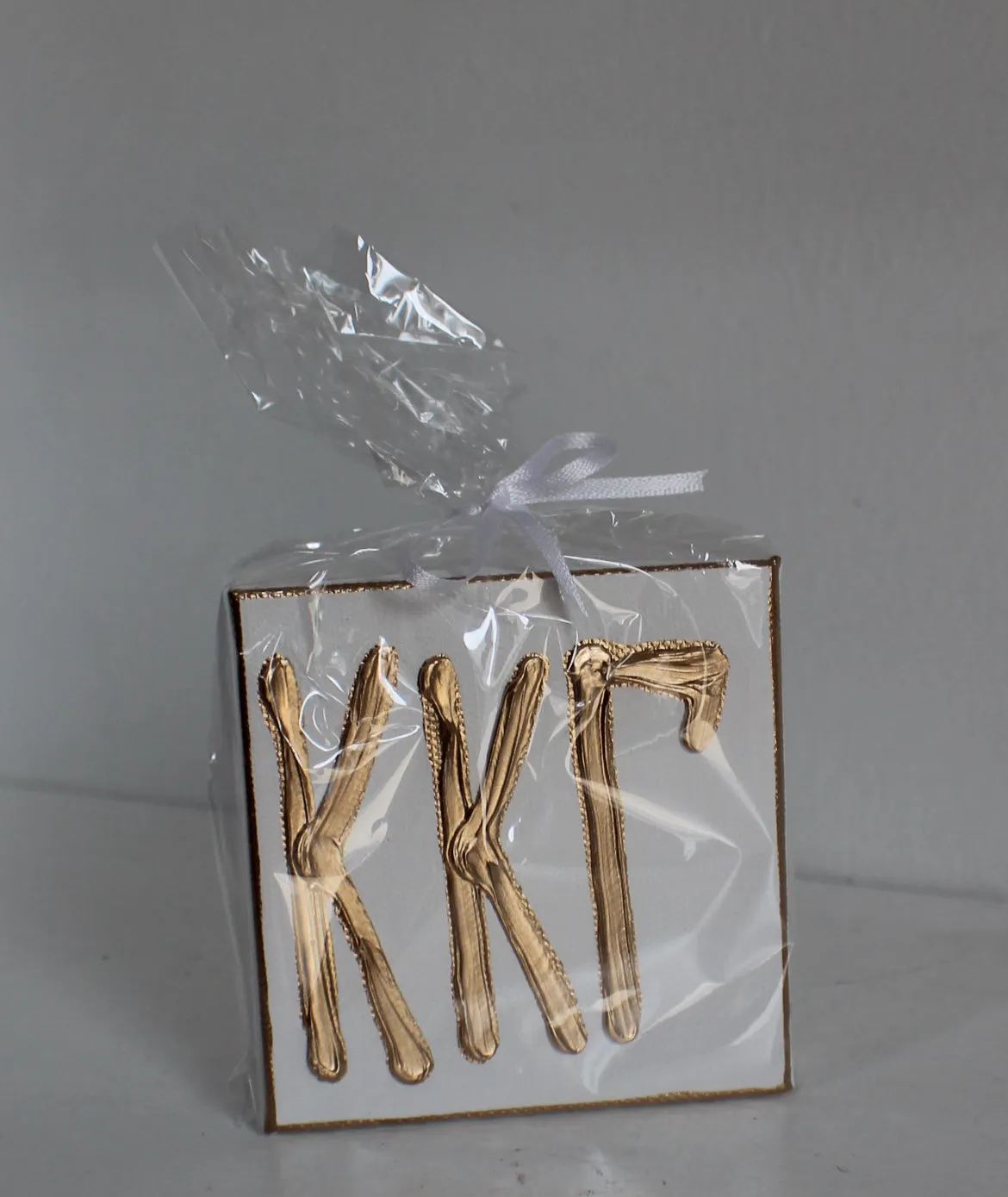 Kappa Kappa Gamma White and Gold Canvas