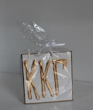 Kappa Kappa Gamma White and Gold Canvas