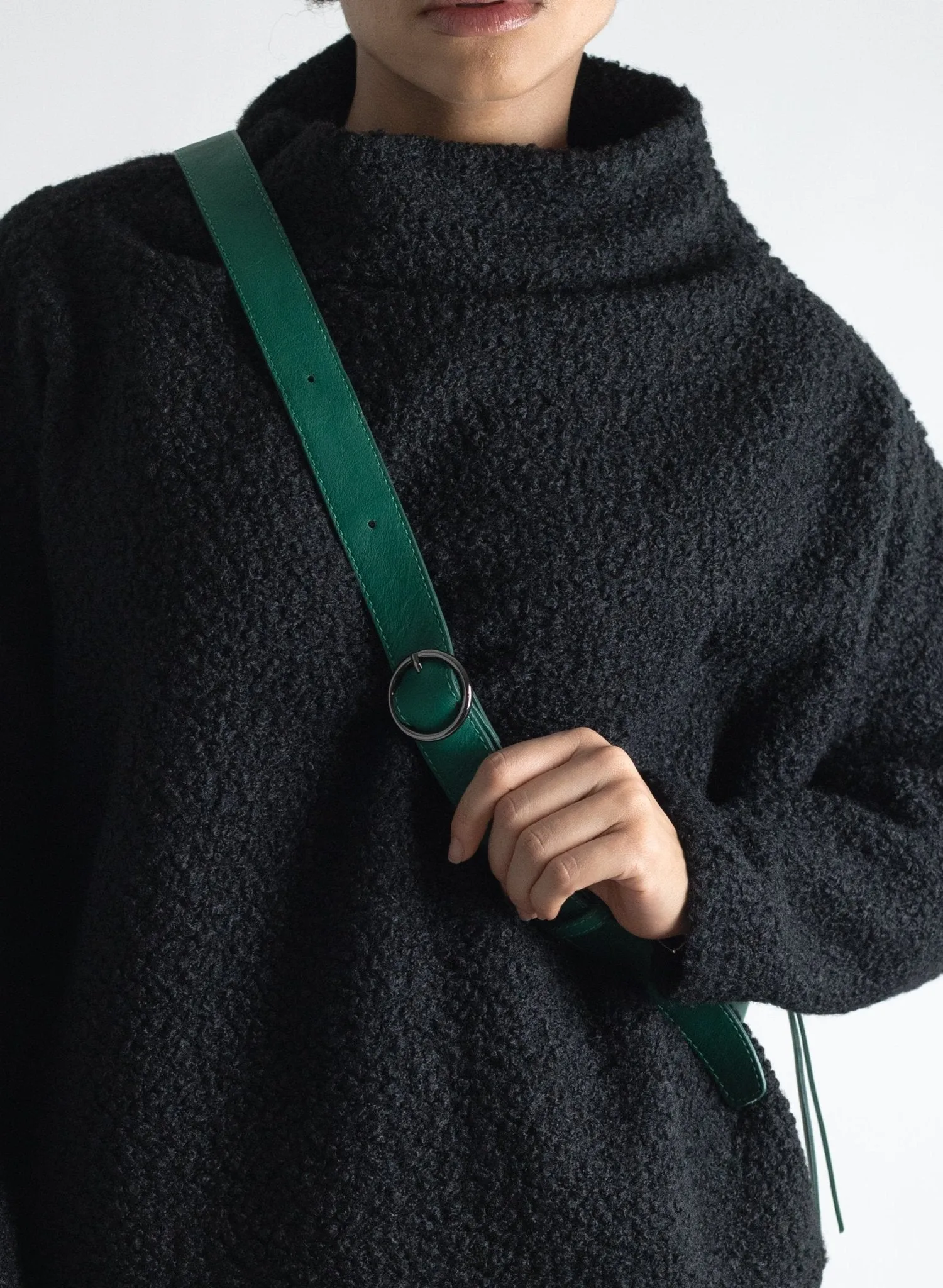 Katerina NYC - Smooth Leather Sling Bag - Emerald