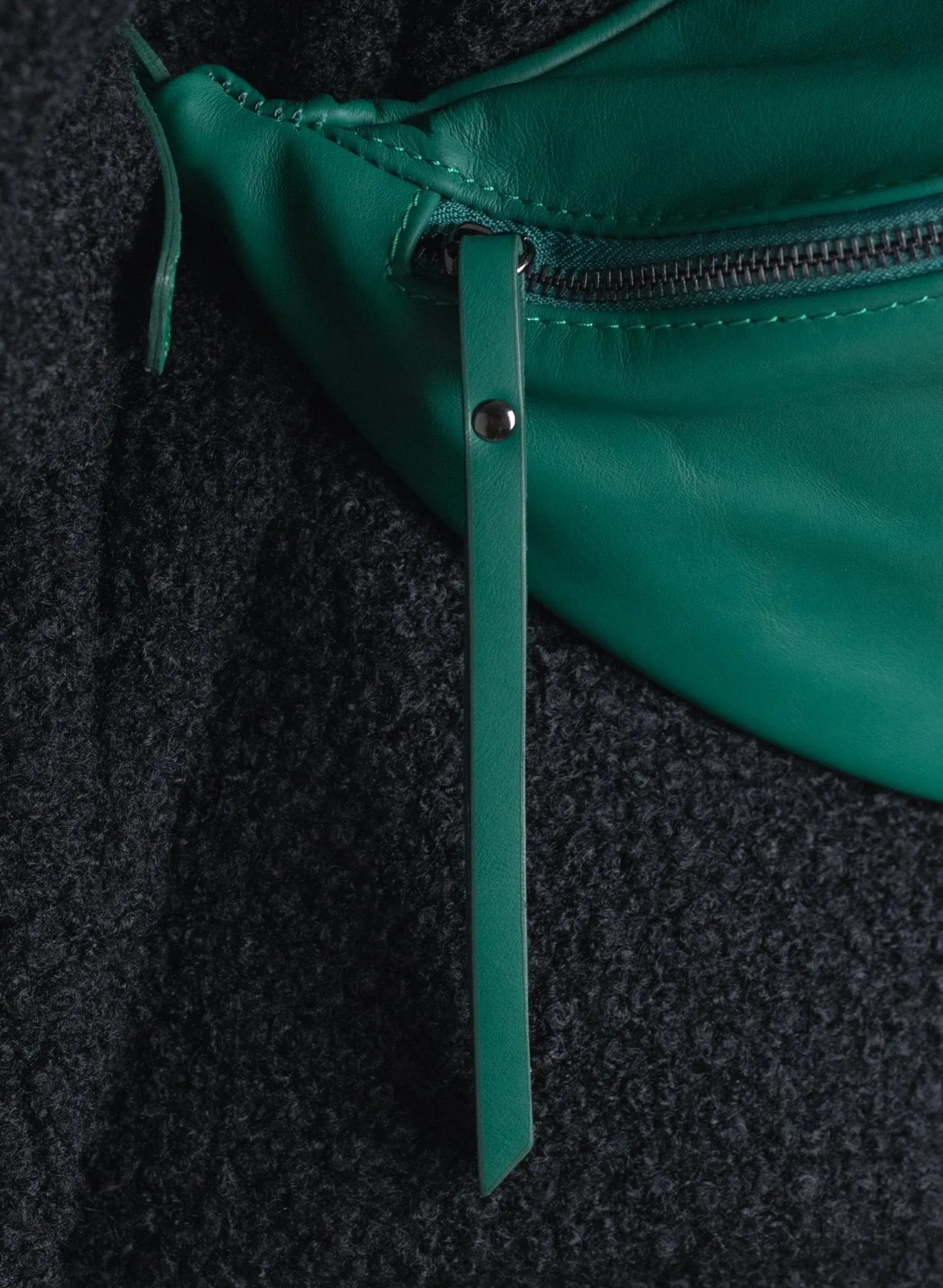 Katerina NYC - Smooth Leather Sling Bag - Emerald