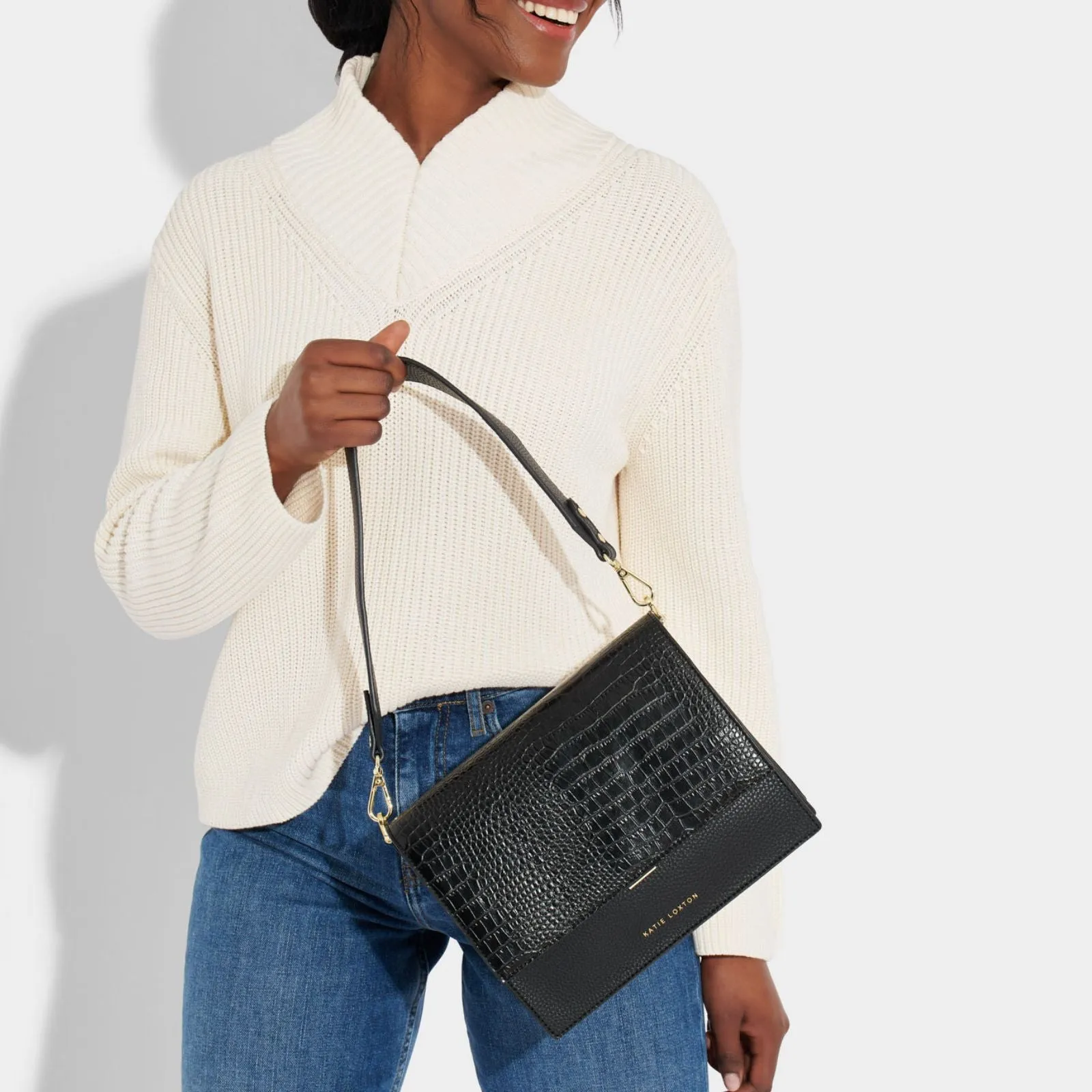 Katie Loxton Orla Crossbody Bag - Black Croc