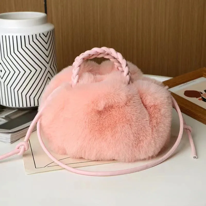 Kawaii Plush Pumpkin Crossbody Bag 🎃✨ - Trendy Pleated Cloud Tote for Women 💖🌈