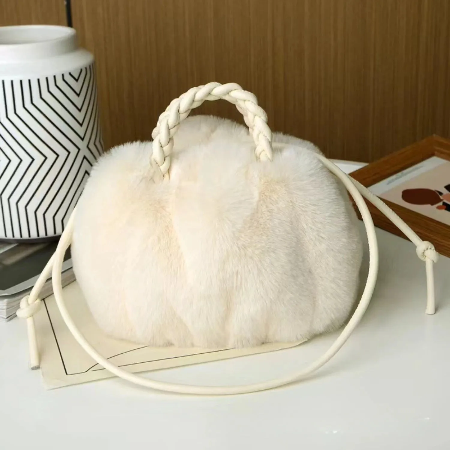 Kawaii Plush Pumpkin Crossbody Bag 🎃✨ - Trendy Pleated Cloud Tote for Women 💖🌈