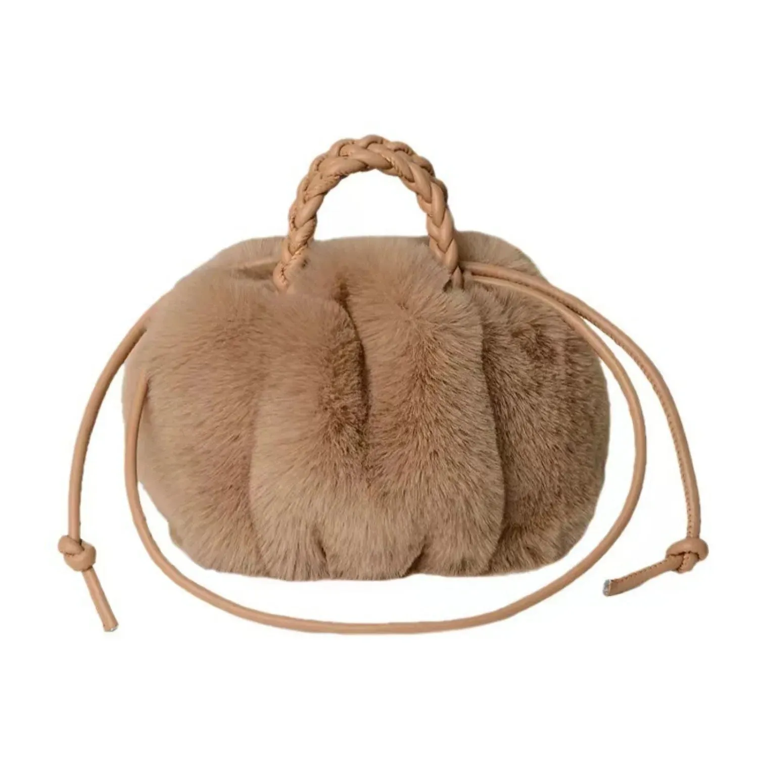 Kawaii Plush Pumpkin Crossbody Bag 🎃✨ - Trendy Pleated Cloud Tote for Women 💖🌈