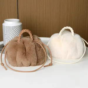Kawaii Plush Pumpkin Crossbody Bag 🎃✨ - Trendy Pleated Cloud Tote for Women 💖🌈