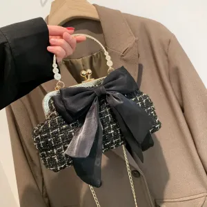 Kawaii Vintage Bow & Chain Tote Bag 🎀 | Adorable Crossbody Purse for Trendy Ladies 💖✨