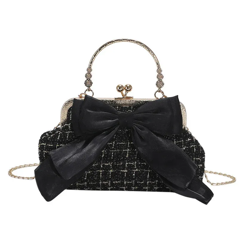 Kawaii Vintage Bow & Chain Tote Bag 🎀 | Adorable Crossbody Purse for Trendy Ladies 💖✨