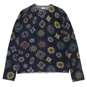 Kenzo Navy Pattern Wool Knit Small