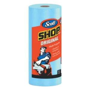 Kimberly-Clark Professional Shop Towels, Standard Roll, 10 2/5 x 11, Blue, 55/Roll, 75147