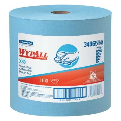 Kimberly-Clark Professional X60 Wiper, Jumbo Roll, Blue, 1,100 per roll, 34965