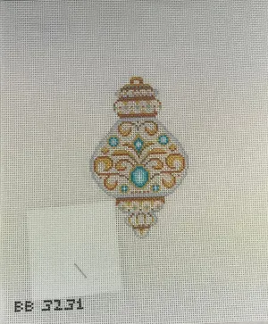 Kirk & Bradley BB3231 Teal Jewel Ornament